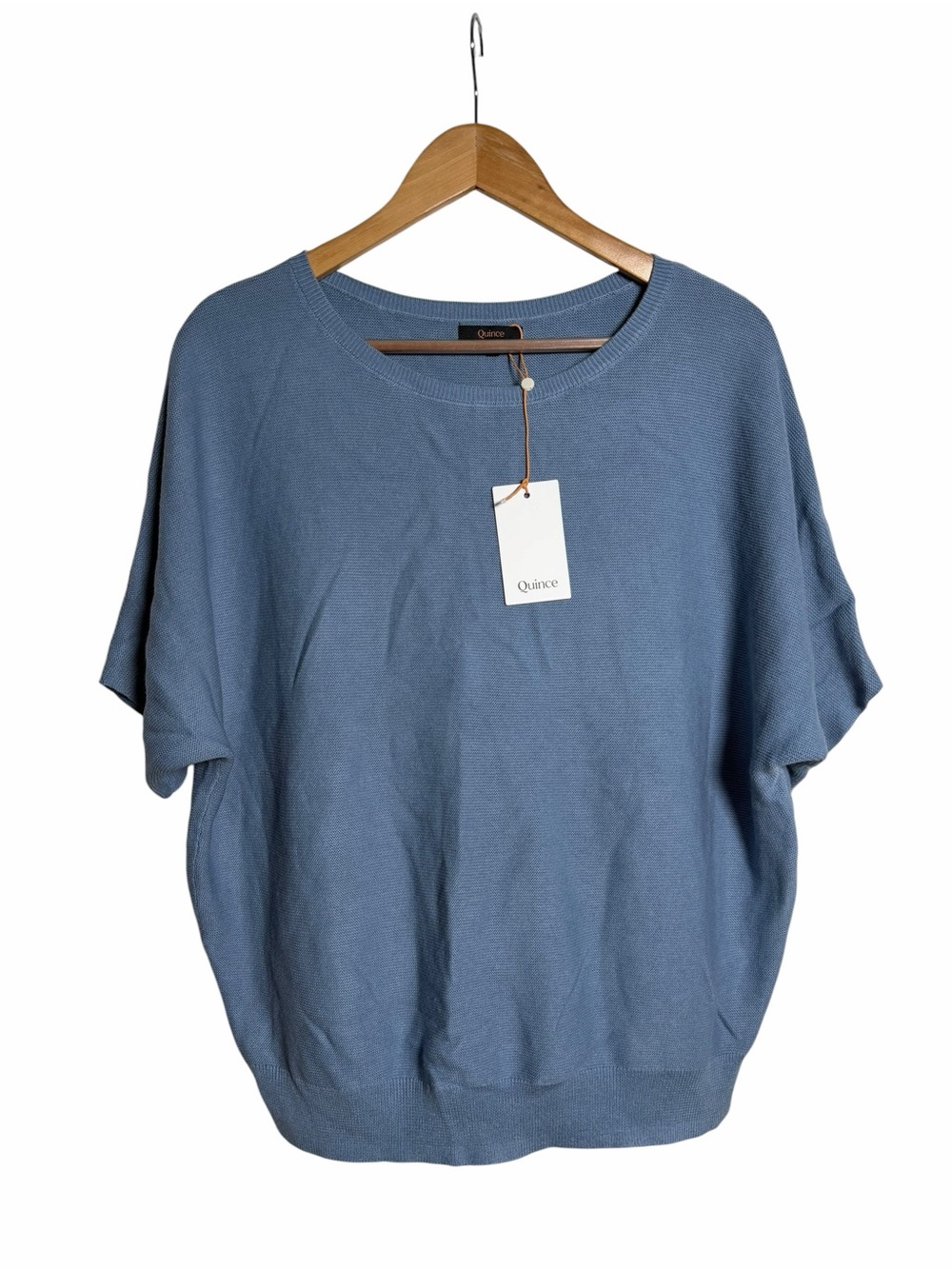 Quince Lightweight Cotton Cashmere Link-Stitch Dolman Sweater Size Medium New - Picture 4 of 8